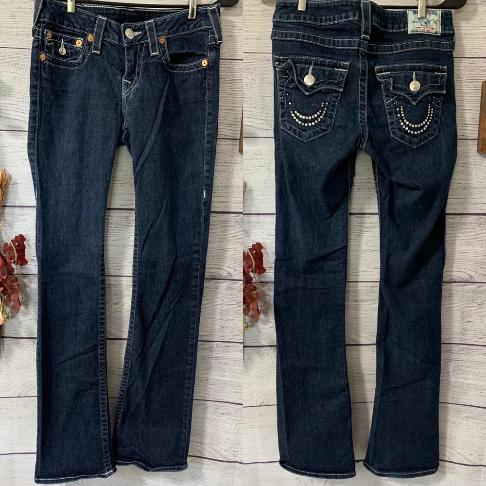 True Religion | hi-rise boot dark jeans w/ gems